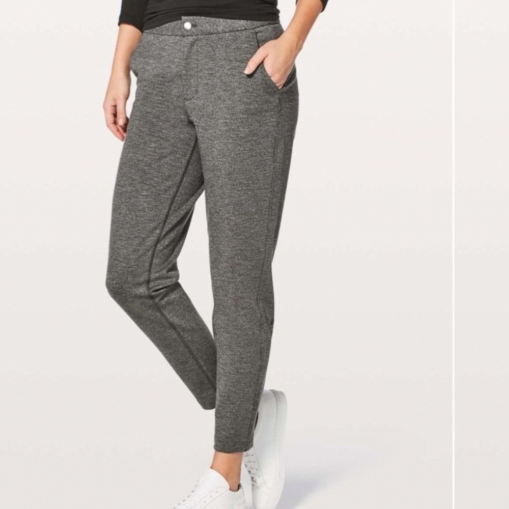 Lululemon City Trek Trousers II Women's 2 Gray Heathered Black Athleisure Office